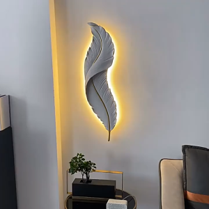 Creative Feather Wall Light Indoor Art Deco Modern Wall Sconce Light For Living Room Sofa Background Bedroom Bathroom Hallway Stairway