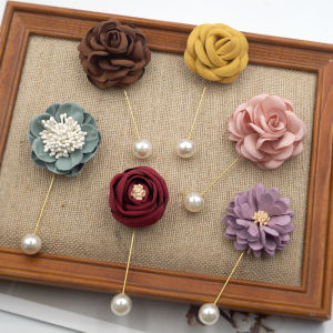 Elegant Womens Fashion Brooch Pin One-Word Artistic Fabric Design Suitable for Cardigans Coats Western Wear Accessories