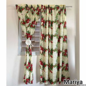 Curtain 6ft 7ft Christmas Holiday Lightweight Soft Fabric No Liner Draperies & Curtains