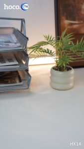HOCO โคมไฟ LED ดีไซน์มินิมอล สำหรับตั้งโต๊ะ Touch Control ปรับโหมดได้ 3 สี ชาร์จได้ พร้อมที่วางมือถือ HX14