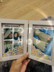 กรอบรูปบานคู่เม็ดโฟมไฟ สามารถออก design ได้เอง