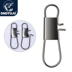 50pcs Carbon Steel Fishing Connector Fishing Snap Pin Rolling Swivel Fishing Lure Tackle Fishing Hook Tool Snap