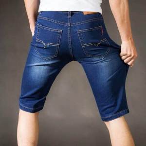 Summer Thin Straight Leg Jeans Shorts for Men Casual Loose Fit Five Pocket mid Waist Low Rise Fashionable Youth Style