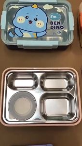 【Stok Lokal】Lunch Box 4 Grids 1000ml Stainless Spill-Proof & BPA Free