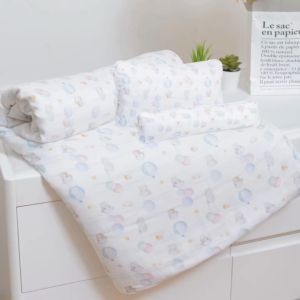 ผ้าใยไผ่ 100% สำหรับเซ็ทที่นอนเด็ก ที่นอนเด็ก (หมอนหนุน+หมอนข้าง+หมอนหนุน)