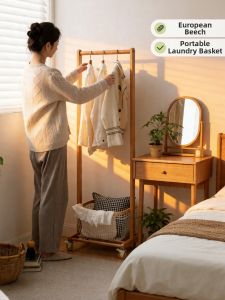 Minimalist Movable Clothes Rack for Living Room Bedroom