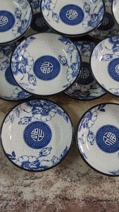 BỘ 10 DĨA ĐỰNG TƯƠNG ỚT  MUỐI TIÊU – HỌA TIẾT CHỮ PHÚC