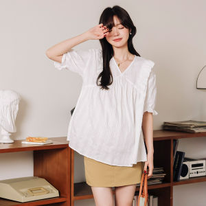 MIDULI | Áo Măng Tô Chiffon Tay Ngắn Cho Bà Bầu Mùa Hè