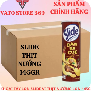Bánh lát khoai tây SLIDE vị thịt nướng lon 145g