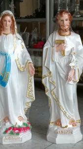 BỘ 2 TƯỢNG ĐỨC MẸ BAN ƠN VÀ THÁNH GIUSE MÀU TRẮNG CAO 60CM CHẤT LIỆU NHỰA COMPOSITE TƯỢNG CÔNG GIÁO