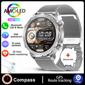 ChiBear Bluetooth Call Smart Watch Men AMOLED HD Large Screen Heart Rate NFC IP68 Waterproof GPS Sports Smart Watch
