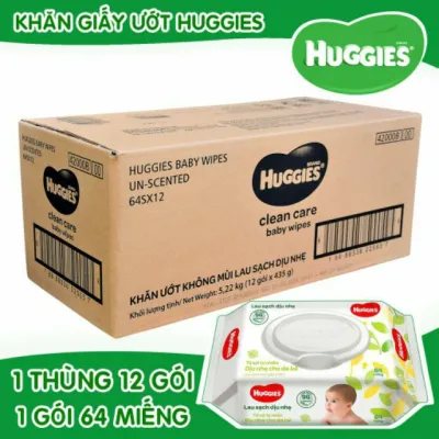 Thùng khăn ướt huggies 12 gói không mùi 80 tờ/gói