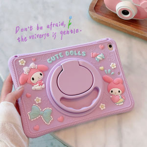 Cute Cartoon Melody Anti-Fall Silicone Shell for Samsung TabA9+ A7/A8 S10+/S9FE/S8/S7/S6lite A11+ SM-T500 Children T220 Rotating Support Protective Case