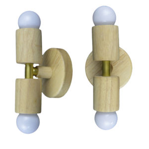 โคมไฟติดผนังไม้ E27พร้อมหลอดไฟ Led 7 W AC85-265V สำหรับห้องนอนรู้สึกได้สองหัวโคมไฟตั้งพื้นติดผนัง