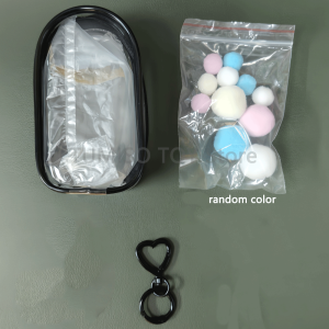 For LABUBU MONSTERS Transparent Colorful Protector Case Doll Accessories Organizer Plush Doll Display Bag Outdoor with Keychain