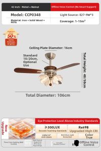 XUNZE | Bell Flower French Retro Vintage Ceiling Fan Light
