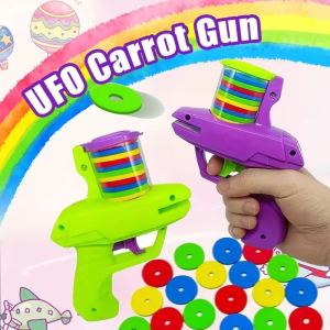 UFO Flying Saucer Toy EVA Soft Flying Disc Fun Launcher Toys Parent-child Outdoor Game Kids Gifts