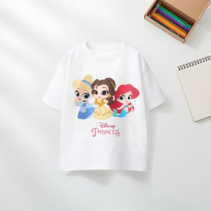 Hasbro | Disney Princess Cartoon Tshirts Tops Summer Kids Clothing Short Sleeve Tees Trendy Versatile Children T-shirt Toddler Clothes
