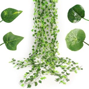 2/4//6/8/10M Artificial Leaves Ivy Vine Green Fake Leaf String Plants for Home Decor Garden Wedding Decoration Outdoors Ornament