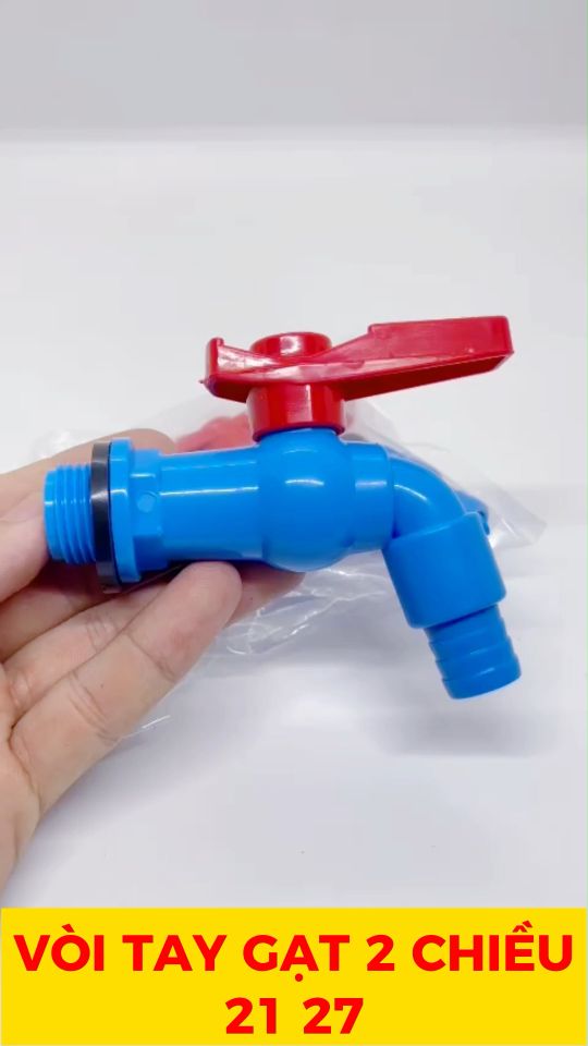 Vòi Nhựa Thái Lan Vòi Xả Nước Tay Gạt 2 Chiều 180 Độ Phi 21 27mm