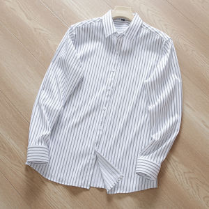 High-Quality Stores! The Details Are Beautiful! Cut Label Spring Clothing Men Fashion Vertical Stripes Business Casual Long Sleeve Shirt