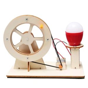 DIY Wooden Hand cranked Generator Childrens Science Toy Fun STEM Puzzle Physics Experiment Set Childrens Education Toy