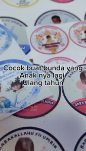 9-15 Buzz Gell Sticker Ulang Tahun Anak Gold/Silver Anti Air Label Undangan Happy Birthday Uk. Besar