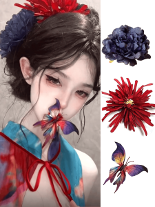 New Chinese Style Hair Accessories Plum Blossom Hair Clip for Photography Rich And Prosperous Flower Side Clip Oriental Aesthetic