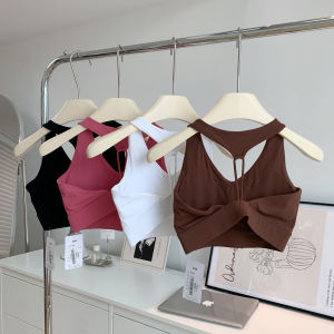 เสื้อชั้นในกีฬาสำหรับผู้หญิง ชุดโยคะกีฬา ทรงถ้วย 3/4 กระชับสัดส่วน เสื้อชั้นในแบบ U ด้านหน้า ป้องกันการสั่นสะเทือน ชุดวิ่ง ด้านหลังสวยงามสำหรับใส่กลางแจ้ง