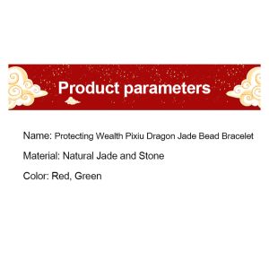 Protect Wealth Pixiu Dragon Jade Bead Bracelet Fengshui Natural Stone Golden Color Bead Carved Inscription Charm Lucky Wealth Bracelet Jewelry Attract Money Wealth Fortune and Love