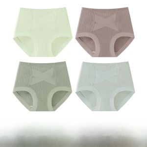 Miiow | Antibacterial Pure Cotton Womens Underwear High Waist Triangle Shorts Cotton Lining Abdomen Control Briefs Comfortable Underpants