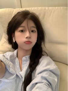 Blue White Striped Long Sleeve Shirt Jacket Womens Loose Slimming Thin Outerwear Autumn Winter Fashion Korean Style Button up