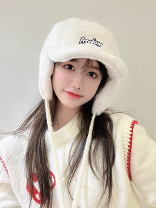 หมวกเบสบอลขนหนาสำหรับผู้หญิงในฤดูใบไม้ร่วงและฤดูหนาว หมวกกันหนาวแบบหนีบหูสุดน่ารักสไตล์เกาหลี หมวกกันหนาวแบบปั่นจักรยาน เหมาะกับวัยรุ่นและวัยกลางคน