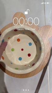 ชามอาหารแมวเซรามิค ลายจุด พร้อมส่ง🐾 - น่ารักมาก🐾