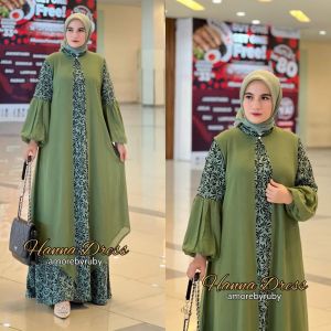 outher dan gamis motif simple produk Amore by Ruby edisi Hanna dress