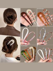 Elegant Acetate U-Shaped Hairpin New Chinese Style Hair Accessories for Daily Commuting And Bun Styling High-End Hair Decor
