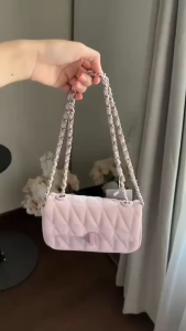 RAINSMORE Womens Crossbody & Shoulder Bag - Luxury New Style Small Box Bag 2-in-1 Chain Bag