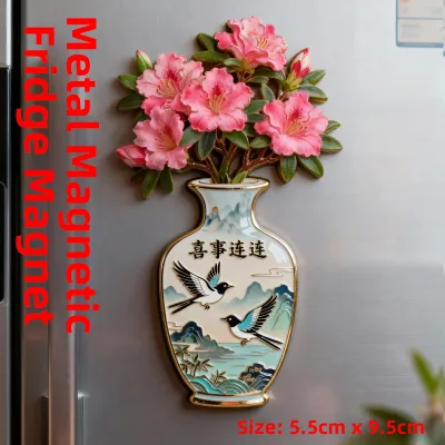 Auspicious Metal Refrigerator Magnet Kumquat Design Cultural Creative National Style Decor