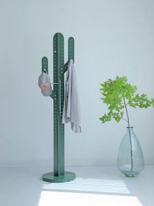 Modern Minimalist Cactus Clothes Hat Rack Bedroom Free-Standing Hole Board Wood Home Use Creative Vertical Coat Hook Rack