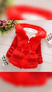 Plush Baby Jacket Thicken Warm Winter Jackets For Girls Sweater Coat Fashion Infant Hooded Outwear 1-4 Year Toddler Girl Clothes