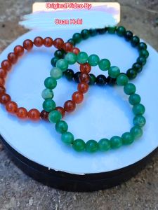 Gelang Batu Alam Giok Hijau Tua HIjau Muda Gelang Batu Alam terapi kesehatan pria dan wanita Gelang Hijau original bisa cod