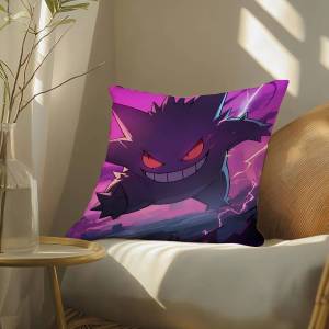 Bandai | Pokemon Gold Silver Anime Plush Pillow Cover Soft Short Plush Cushion Cover For Sofa Bedroom Living Room Decor Gift