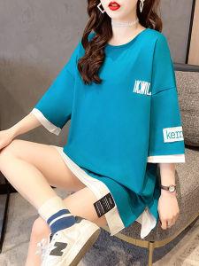 เสื้อยืดคอกลมแขนสั้นผ้าฝ้ายแท้สไตล์เกาหลีสำหรับผู้หญิงในช่วงฤดูร้อนปี 2024 เสื้อเชิ้ตทรงหลวมสบายๆ สไตล์เรียบง่าย