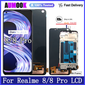 AUMOOK | NEW AMOLED Display For Realme 8 4G RMX3085 LCD Display Touch Screen Digitizer For Realme 8 Pro RMX3081 LCD Display Replacement