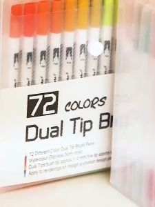 Spidol Mewarnai Art Watercolor Pulpen Multifungsi 2-in-1 dengan Dual Tip Spidol dan Pulpen Berwarna-warni