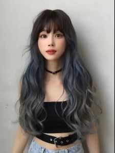 【Miss Wiggy】Super Soft 68cm Wig Hair Extension For Women Long Curly Hair Bangs Wig Big Wave MW8271