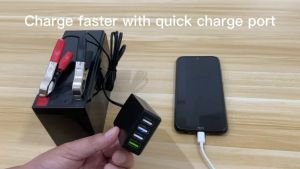 4USB Port Power Adapter with Battery Clip DC12V24 to 5V 8A USB Power Adapter Buck Regulator Charger