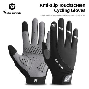 West Biking | WEST BIKING Sports Profession Glove Thicken Shock Absorption Cycling Gloves Touch Screen Reflective Warm Glove Cycling Equipment