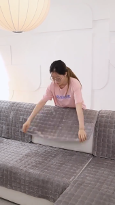 Plush Sofa Cushion Flannel Sofa Cushion with Non slip Fabric Thicken Slipcover Velvet Sofa Cushion For All Type Sofas