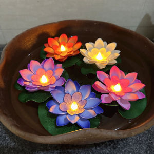 LED Lotus Night Lamp Floating Water Sensor Flower Lamp Garden Fish Tank Decor Festive Party Accessories Wishing Lotus Light